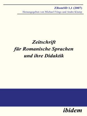 cover image of Zeitschrift für Romanische Sprachen und ihre Didaktik